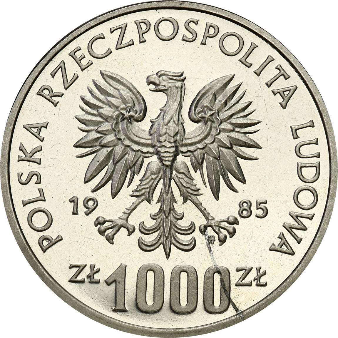 PRL. PRÓBA Nikiel 1000 złotych 1985 – Wiewiórka